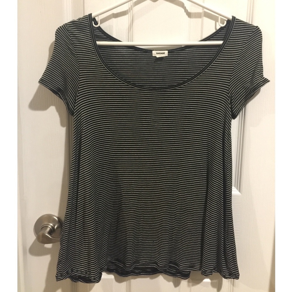 Black and White Striped Soft and Stretchy Tee